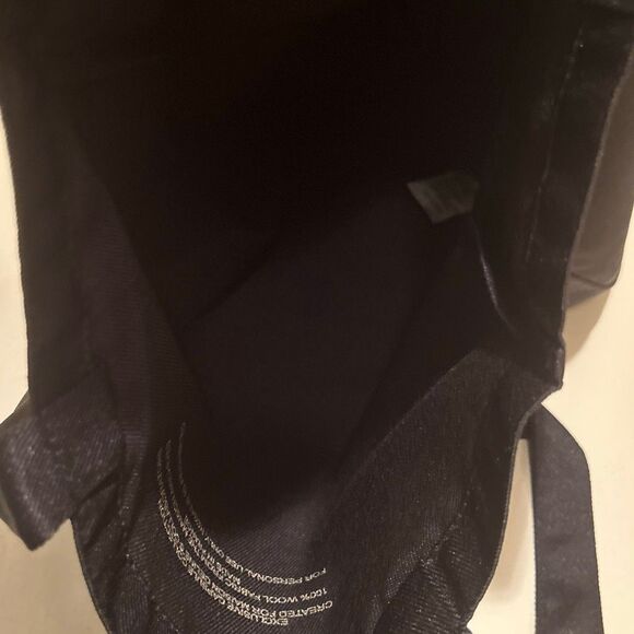 Celine Black Canvas Tote Bag Gold Logo Reusable Shopper NEW - Picture 4 of 8